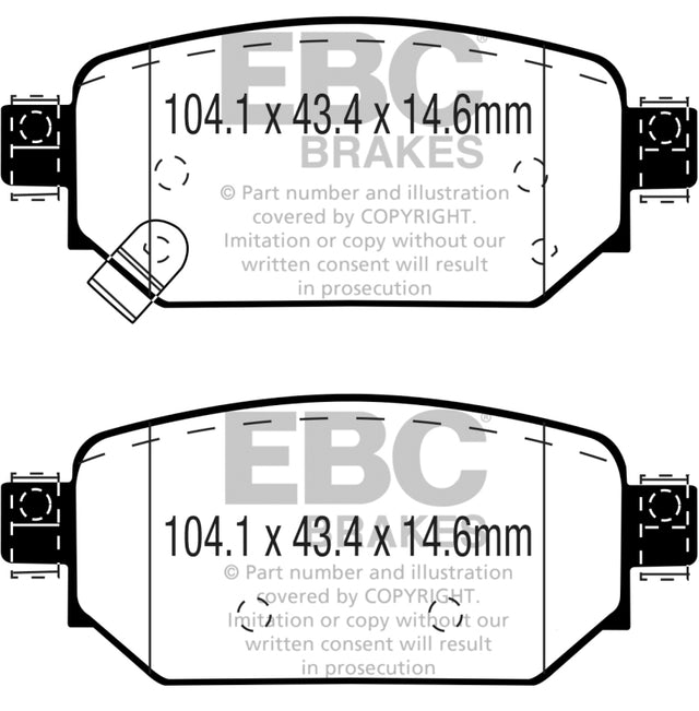 EBC 2017+ Mazda 3 2.0L Yellowstuff Rear Brake Pads EBC Brake Pads - Performance  AXOPROS