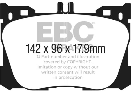 EBC 2017+ Mercedes-Benz E300 (W213) 2.0L Turbo Yellowstuff Front Brake Pads EBC Brake Pads - Performance  AXOPROS