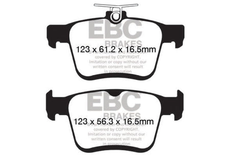 EBC 2017+ Volkswagen Atlas 2.0L Turbo Greenstuff Rear Brake Pads EBC Brake Pads - Performance  AXOPROS