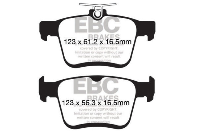 EBC 2017+ Volkswagen Atlas 2.0L Turbo Greenstuff Rear Brake Pads EBC Brake Pads - Performance  AXOPROS