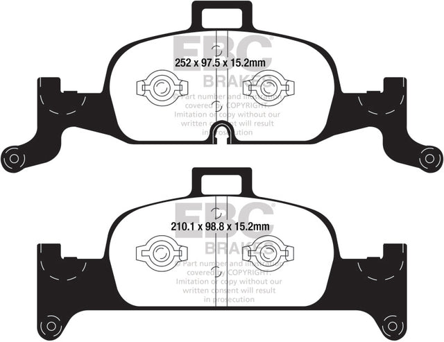 EBC 2018+ Audi A4 Allroad Quattro 2.0L Turbo Redstuff Front Brake Pads EBC Brake Pads - Performance  AXOPROS