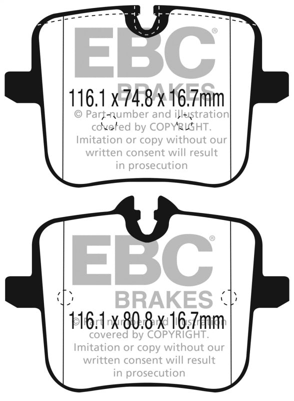EBC 2018+ BMW M5 4.4TT (F90) Yellowstuff Rear Brake Pads EBC Brake Pads - Performance  AXOPROS