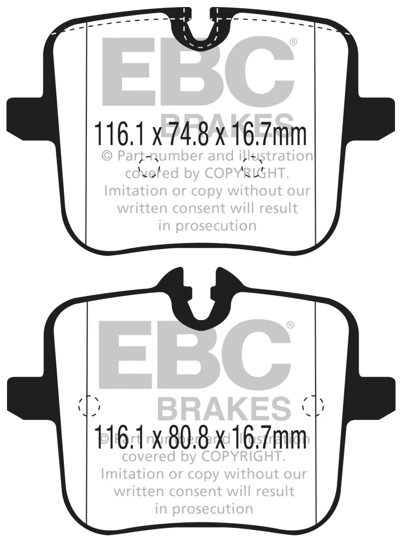 EBC 2018+ BMW M5 4.4TT (F90) Yellowstuff Rear Brake Pads EBC Brake Pads - Performance  AXOPROS