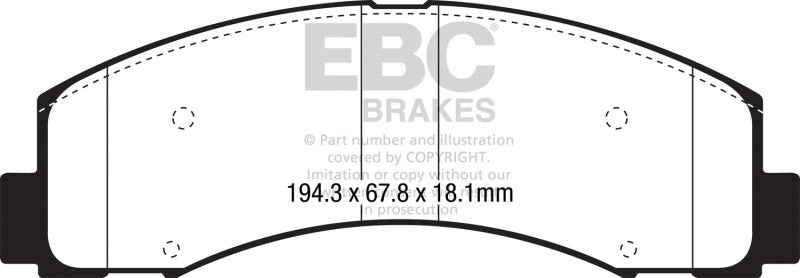 EBC 2018+ Ford F-150 2.7L Twin Turbo (2WD) Yellowstuff Front Brake Pads EBC Brake Pads - Performance  AXOPROS