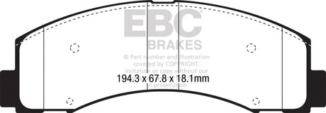 EBC 2018+ Ford F-150 2.7L Twin Turbo (2WD) Yellowstuff Front Brake Pads EBC Brake Pads - Performance  AXOPROS