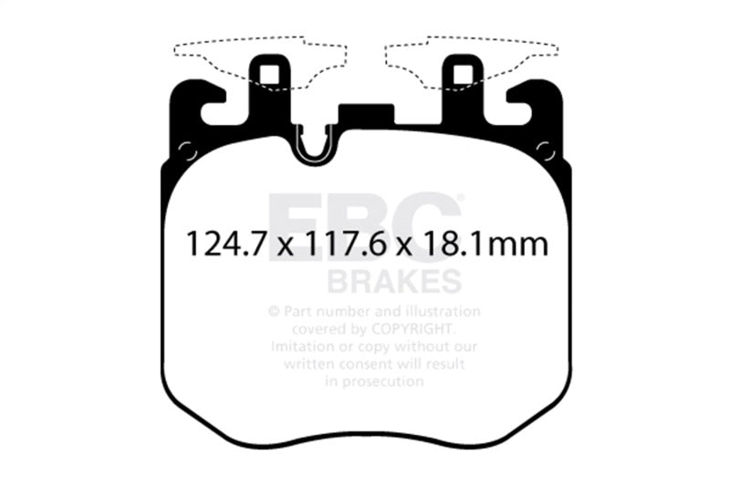 EBC 2019+ BMW X5 3.0T / 2020+ BMW X6 4.4TT M50 (G05/G06/G07) Redstuff Front Brake Pads EBC Brake Pads - Performance  AXOPROS