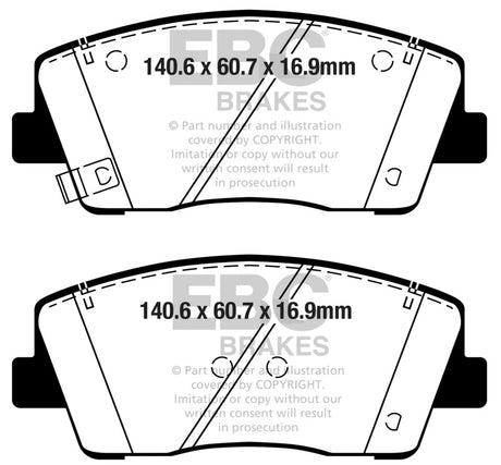 EBC 2019+ Genesis G70 2.0T Yellowstuff Front Brake Pads EBC Brake Pads - Performance  AXOPROS