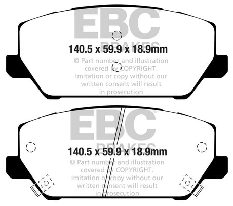 EBC 2019+ Hyundai Veloster (2nd Gen) N 2.0T Bluestuff Front Brake Pads EBC Brake Pads - Racing  AXOPROS