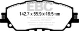 EBC 2019+ Lexus ES300H 2.5L Hybrid Redstuff Front Brake Pads EBC Brake Pads - Performance  AXOPROS
