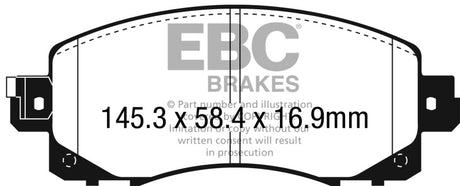EBC 2018+ Subaru Crosstrek Redstuff Front Brake Pads EBC Brake Pads - Performance  AXOPROS