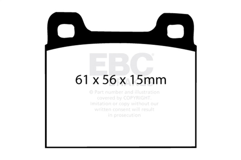 EBC 64-69 Porsche 911 2.0 (M Caliper) (Solid front rotor) Yellowstuff Front Brake Pads EBC Brake Pads - Performance  AXOPROS