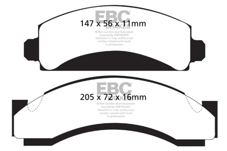 EBC 74-80 Chevrolet C30 (JB8) Yellowstuff Front Brake Pads EBC Brake Pads - Performance  AXOPROS