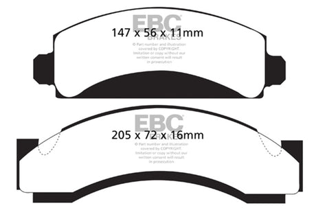 EBC 74-80 Chevrolet C30 (JB8) Yellowstuff Front Brake Pads EBC Brake Pads - Performance  AXOPROS