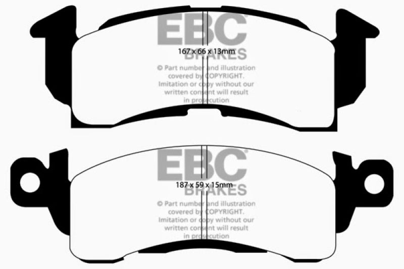 EBC 85-90 Chevrolet Astro Van 2WD Greenstuff Front Brake Pads EBC Brake Pads - Performance  AXOPROS