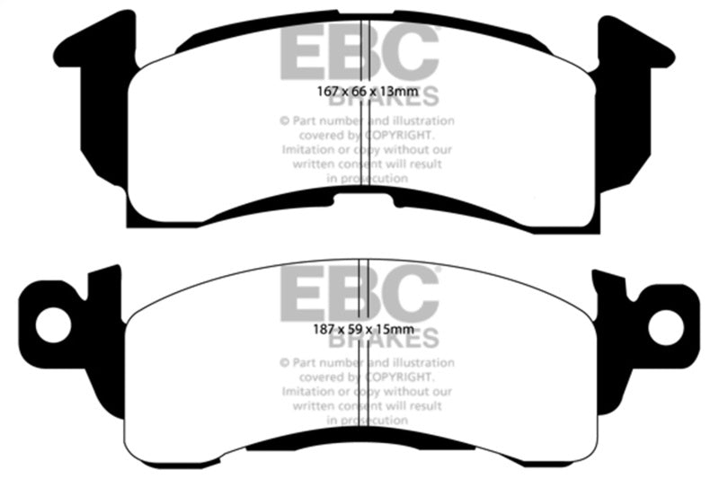 EBC 85-90 Chevrolet Astro Van 2WD Greenstuff Front Brake Pads EBC Brake Pads - Performance  AXOPROS