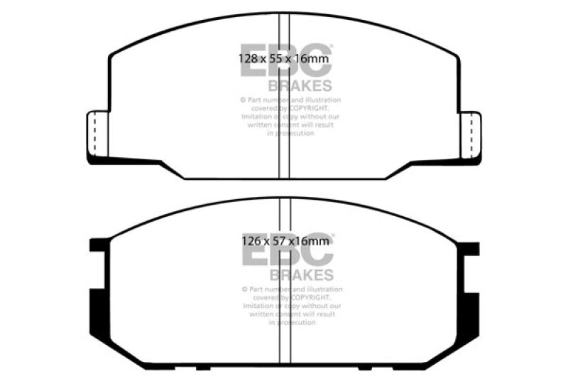 EBC 85-90 Lotus Esprit 2.2 Yellowstuff Front Brake Pads EBC Brake Pads - Performance  AXOPROS