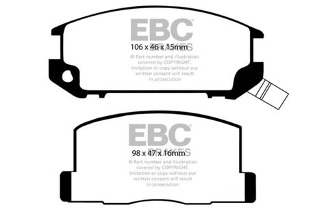 EBC 85-90 Toyota MR2 1.6 Yellowstuff Rear Brake Pads EBC Brake Pads - Performance  AXOPROS