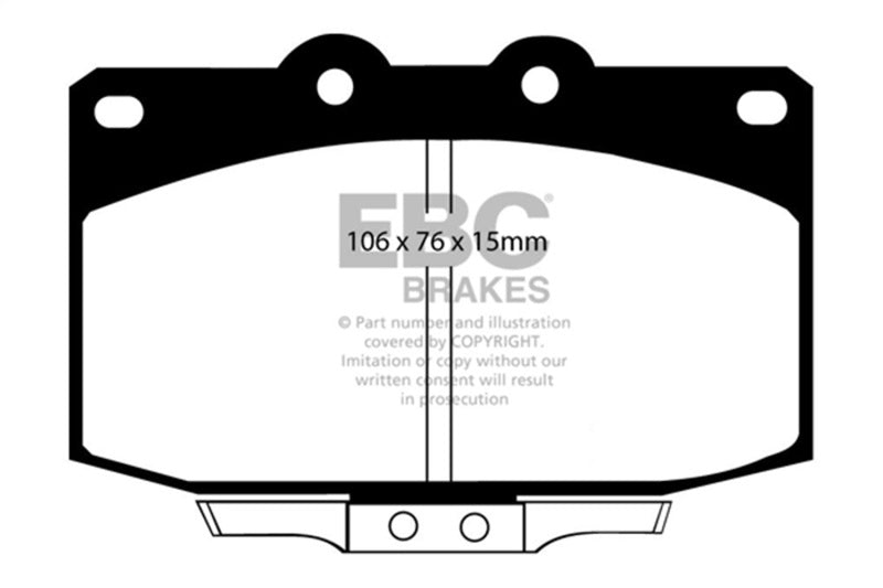 EBC 86-89 Mazda RX7 2.4 (1.3 Rotary)(Vented Rear Rotors) Yellowstuff Front Brake Pads EBC Brake Pads - Performance  AXOPROS