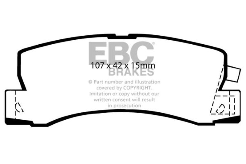 EBC 90-91 Lexus ES250 2.5 Yellowstuff Rear Brake Pads EBC Brake Pads - Performance  AXOPROS