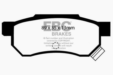 EBC 92-94 Acura Integra 1.7 Vtec Redstuff Rear Brake Pads EBC Brake Pads - Performance  AXOPROS