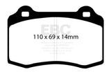 EBC 96-00 Lotus Esprit Turbo 2.0 Turbo GT3 Redstuff Front Brake Pads EBC Brake Pads - Performance  AXOPROS