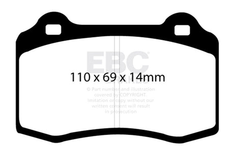 EBC 96-00 Lotus Esprit Turbo 2.0 Turbo GT3 Redstuff Front Brake Pads EBC Brake Pads - Performance  AXOPROS
