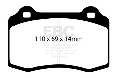 EBC 96-00 Lotus Esprit Turbo 2.0 Turbo GT3 Yellowstuff Rear Brake Pads EBC Brake Pads - Performance  AXOPROS