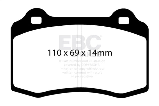 EBC 96-00 Lotus Esprit Turbo 2.0 Turbo GT3 Yellowstuff Rear Brake Pads EBC Brake Pads - Performance  AXOPROS