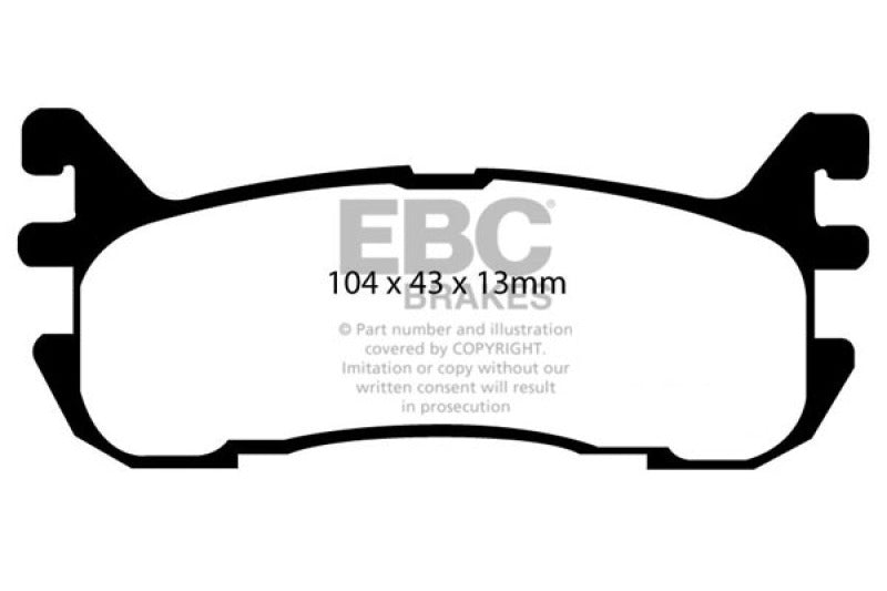EBC 97-02 Ford Escort 2.0 Yellowstuff Rear Brake Pads EBC Brake Pads - Performance  AXOPROS