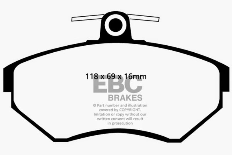 EBC 97-02 Volkswagen Cabriolet 2.0 Yellowstuff Front Brake Pads EBC Brake Pads - Performance  AXOPROS