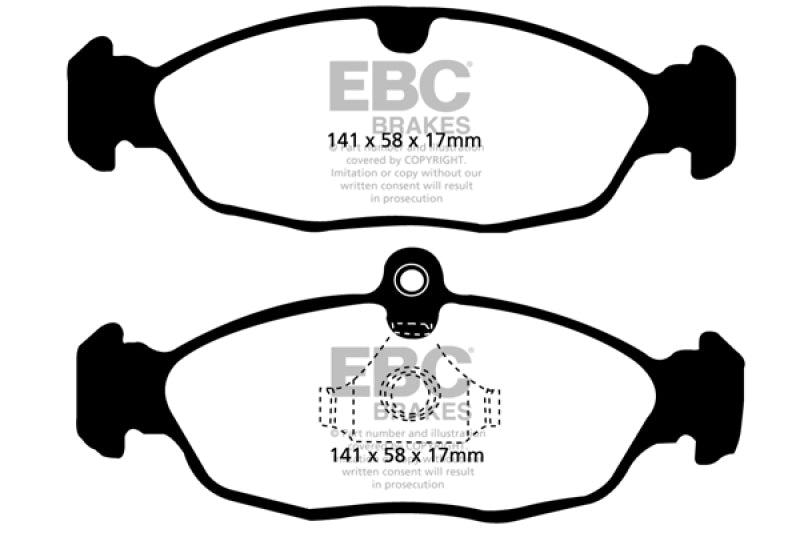 EBC 97-99 Aston Martin DB7 3.2 Supercharged Redstuff Rear Brake Pads EBC Brake Pads - Performance  AXOPROS