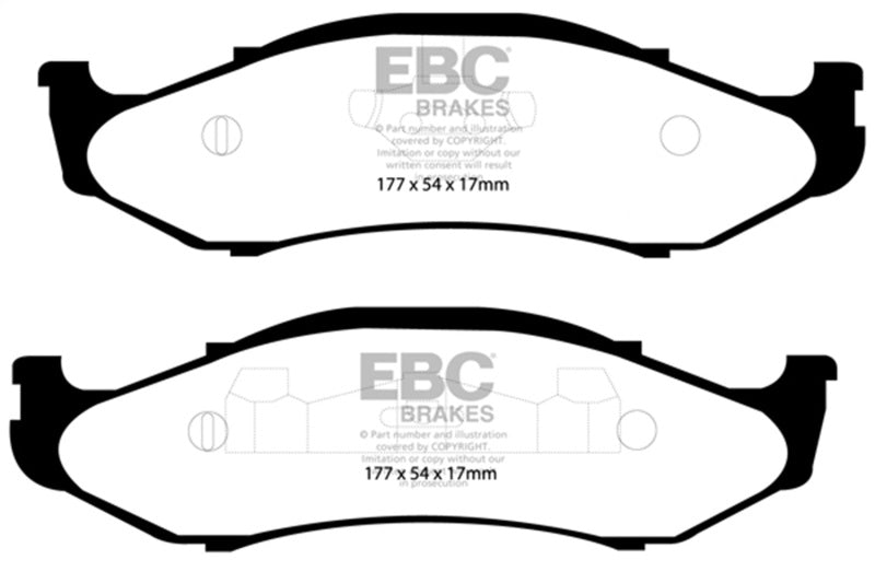 EBC 97-99 Jeep Cherokee 2.5 82mm High Rotors Extra Duty Front Brake Pads EBC Brake Pads - Performance  AXOPROS