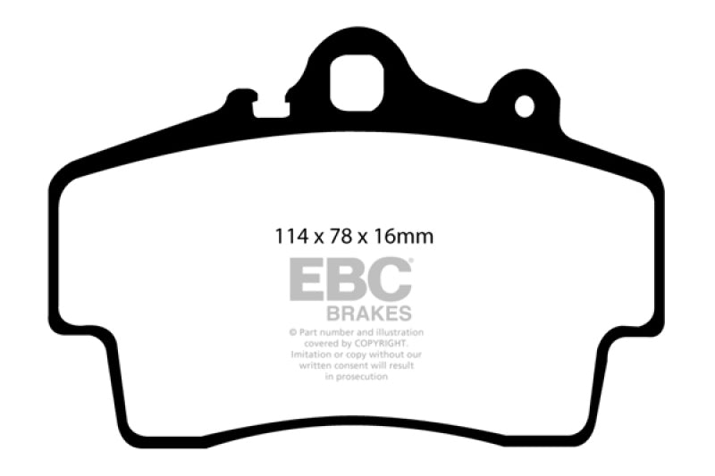 EBC 97-99 Porsche Boxster (Cast Iron Rotors only) 2.5 Redstuff Front Brake Pads EBC Brake Pads - Performance  AXOPROS