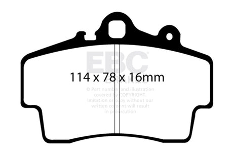 EBC 97-99 Porsche Boxster (Cast Iron Rotors only) 2.5 Yellowstuff Front Brake Pads EBC Brake Pads - Performance  AXOPROS