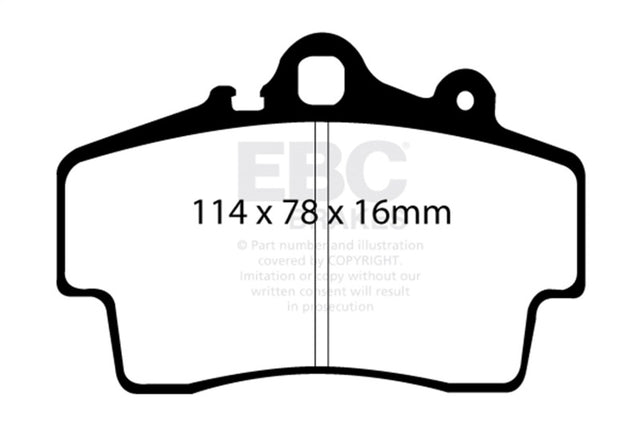EBC 97-99 Porsche Boxster (Cast Iron Rotors only) 2.5 Yellowstuff Front Brake Pads EBC Brake Pads - Performance  AXOPROS