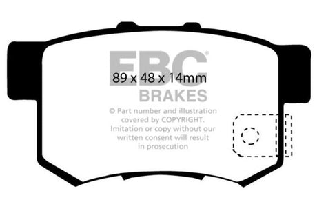 EBC 97 Acura CL 2.2 Yellowstuff Rear Brake Pads EBC Brake Pads - Performance  AXOPROS
