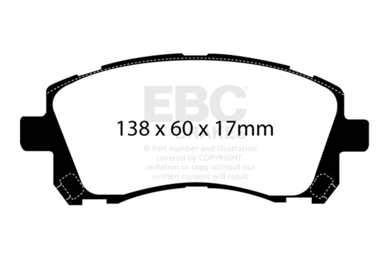 EBC 98-02 Subaru Forester 2.5 Yellowstuff Front Brake Pads EBC Brake Pads - Performance  AXOPROS