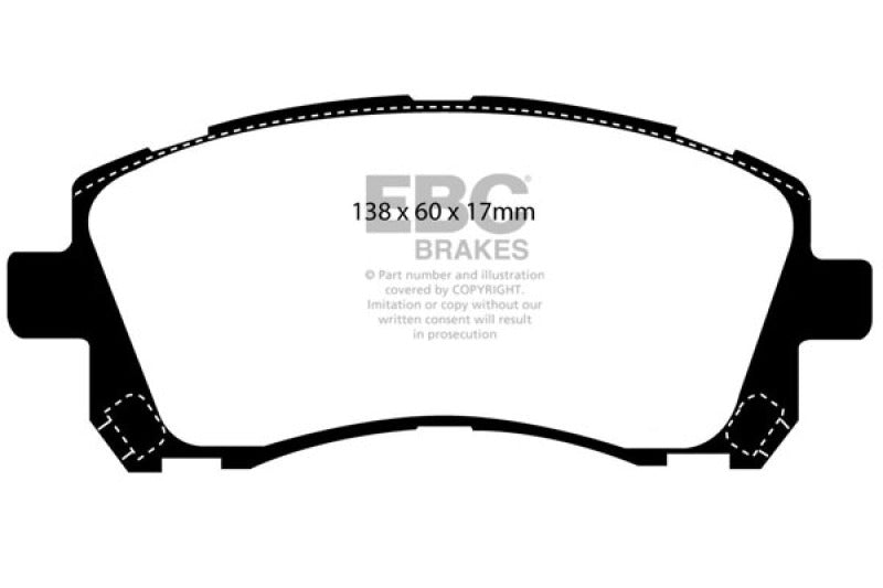 EBC 98-02 Subaru Forester 2.5 Yellowstuff Front Brake Pads EBC Brake Pads - Performance  AXOPROS
