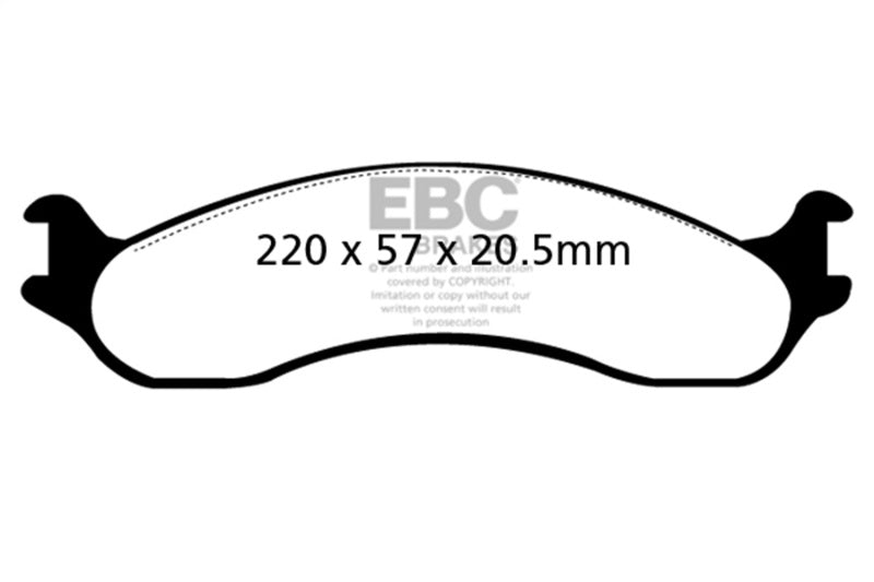 EBC 98-03 Dodge B250 B2500 Cargo 2500 Van 3/4 Ton Yellowstuff Front Brake Pads EBC Brake Pads - Performance  AXOPROS