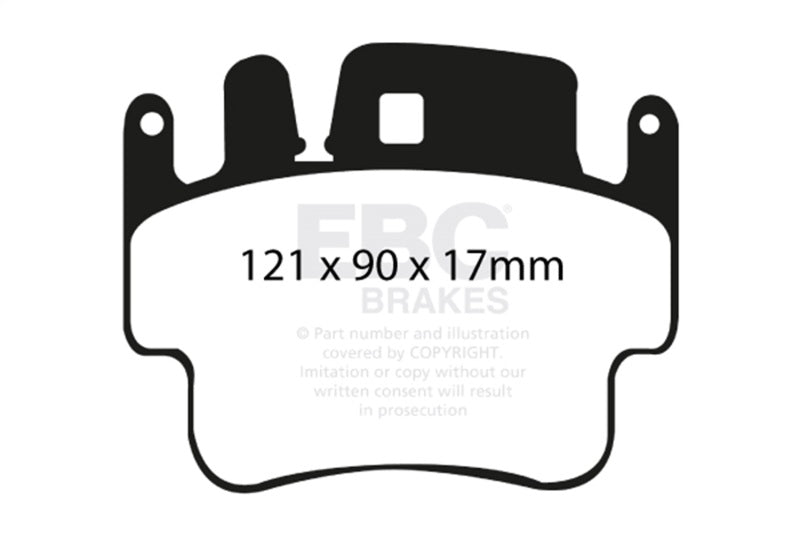 EBC 98-05 Porsche 911 996 3.4 Carrera 2 (Iron Rotor) Redstuff Frt Brake Pad (Check EBC Fit Guide) EBC Brake Pads - Performance  AXOPROS
