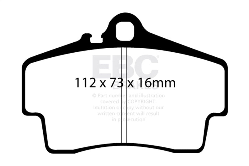 EBC 98-05 Porsche 911 (996) (Cast Iron Rotor only) 3.4 Carrera 2 Yellowstuff Rear Brake Pads EBC Brake Pads - Performance  AXOPROS