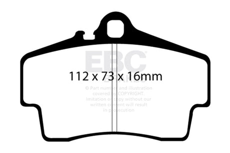 EBC 98-05 Porsche 911 (996) (Cast Iron Rotor only) 3.4 Carrera 2 Yellowstuff Rear Brake Pads EBC Brake Pads - Performance  AXOPROS