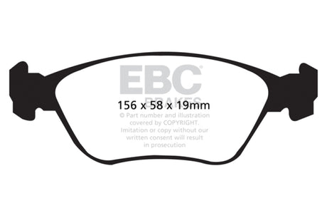 EBC 98-05 Volvo C70 2.3 Turbo T5 (16in Wheels) Yellowstuff Front Brake Pads EBC Brake Pads - Performance  AXOPROS