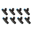 Injector Dynamics 1340cc Injector - 48mm Length - 14mm Top - 14mm Black Bottom Adaptor (Set of 8) Injector Dynamics Fuel Injector Sets - 8Cyl  AXOPROS