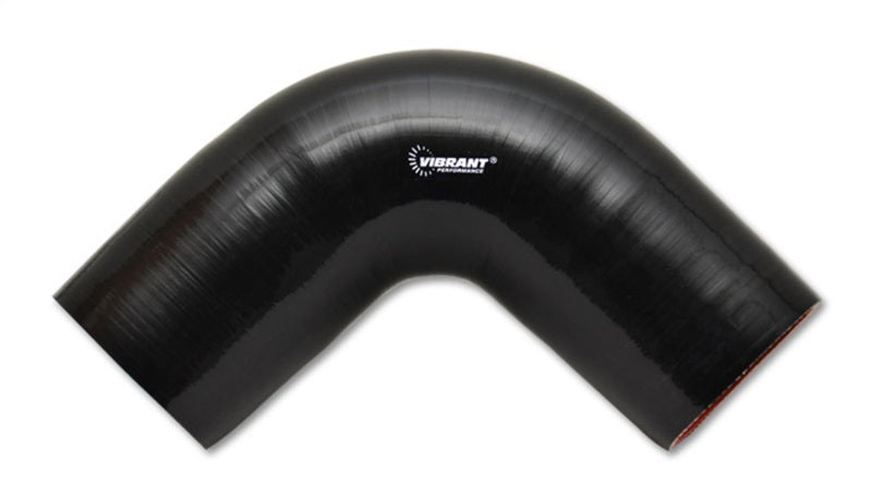 Vibrant 4 Ply Reinforced Silicone Elbow Connector - 4in I.D. - 90 deg. Elbow (BLACK) Vibrant Silicone Couplers & Hoses  AXOPROS