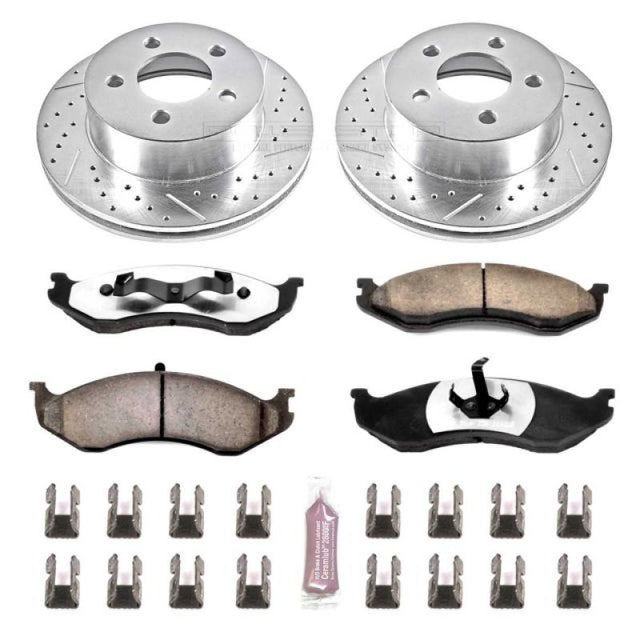 Power Stop 99-01 Jeep Cherokee Front Z36 Truck & Tow Brake Kit PowerStop Brake Kits - Performance D&S  AXOPROS
