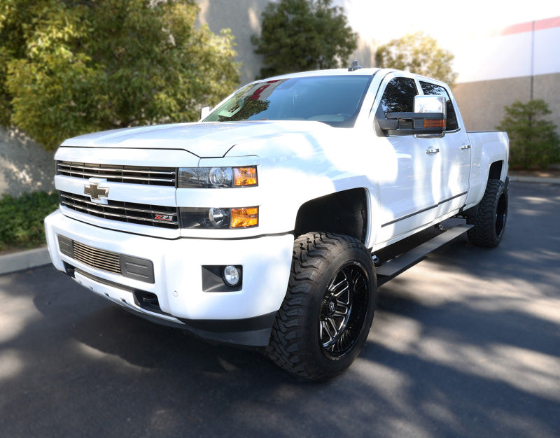 RealTruck 15-19 Chevy Silverado 25/3500HD CC Dsl 4dr VoltStep Electric Running Board Kit - Tex. Blk Go Rhino Running Boards  AXOPROS