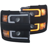 ANZO Projector Headlights 15-17 Chevrolet Silverado 2500HD / 3500HD Black w/ Black Rim ANZO Headlights  AXOPROS