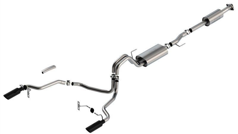 Borla F-150 2021 5.0L 4dr CC SB EC STB Lariat/KR/Pltm/LTD 3/2.25 SRE Cat-Back Touring Black CHR Tips Borla Catback  AXOPROS