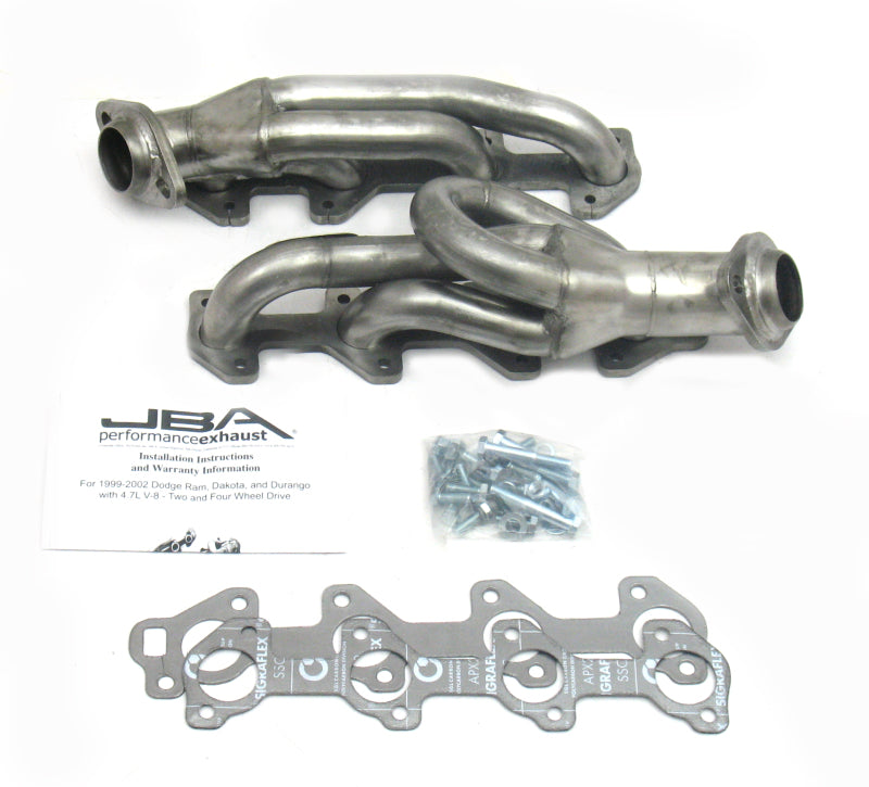JBA 04-07 Dodge Dakota 4.7L PowerTech 1-1/2in Primary Raw 409SS Cat4Ward Header JBA Headers & Manifolds  AXOPROS
